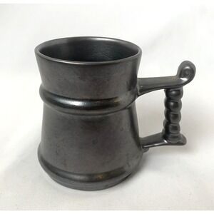 Prinknash Abbey Pottery Mug Vintage Gun Metal Gray England Medieval Goth